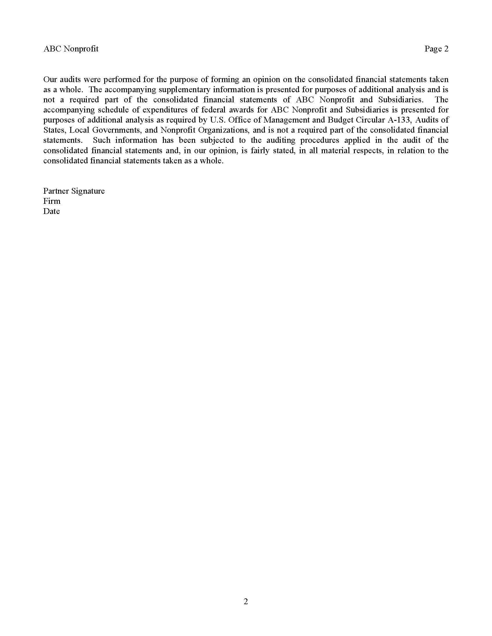 Independent Auditor's Report Page 2